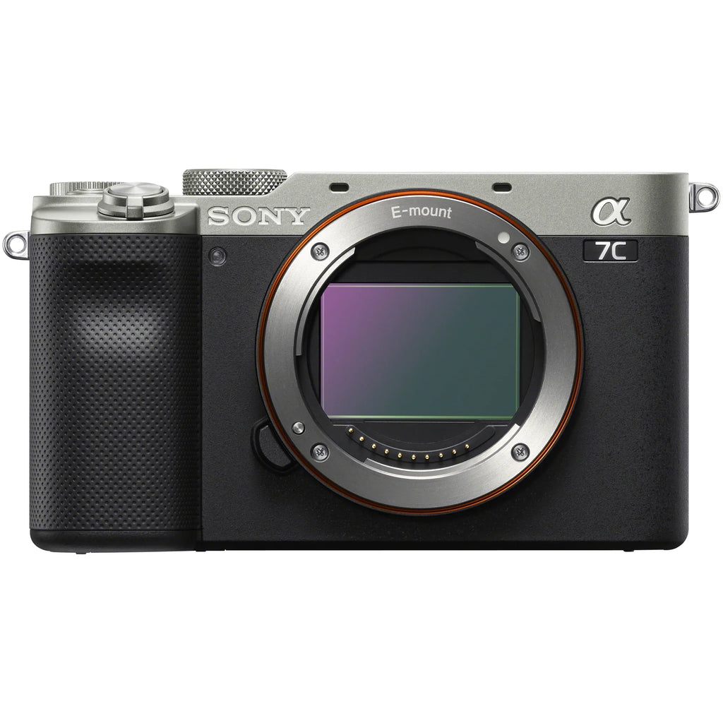 Sony a7C Mirrorless Full Frame Camera Body with Sony FE 24-105mm F4 G OSS Zoom Lens SEL24105G Silver ILCE7C/S Bundle with Deco Gear Photography Backpack Case , Software and Accessories