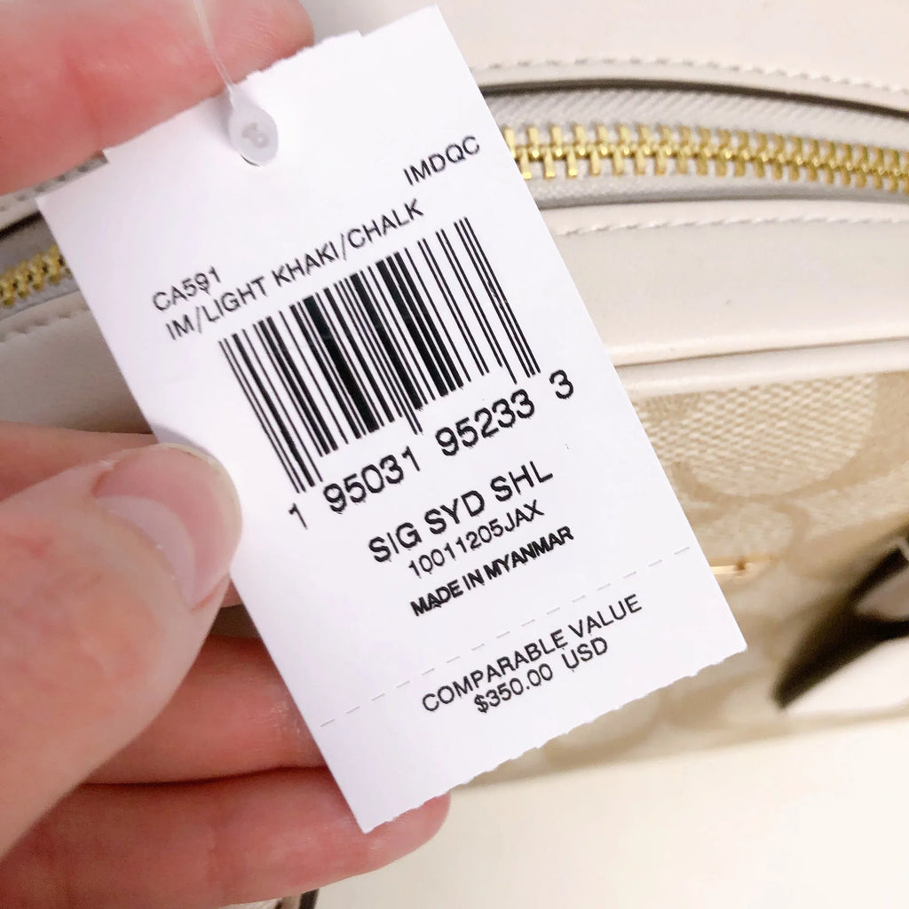 Coach CA591 Sydney Satchel In Signature Canvas IN LIGHT KHAKI CHALK