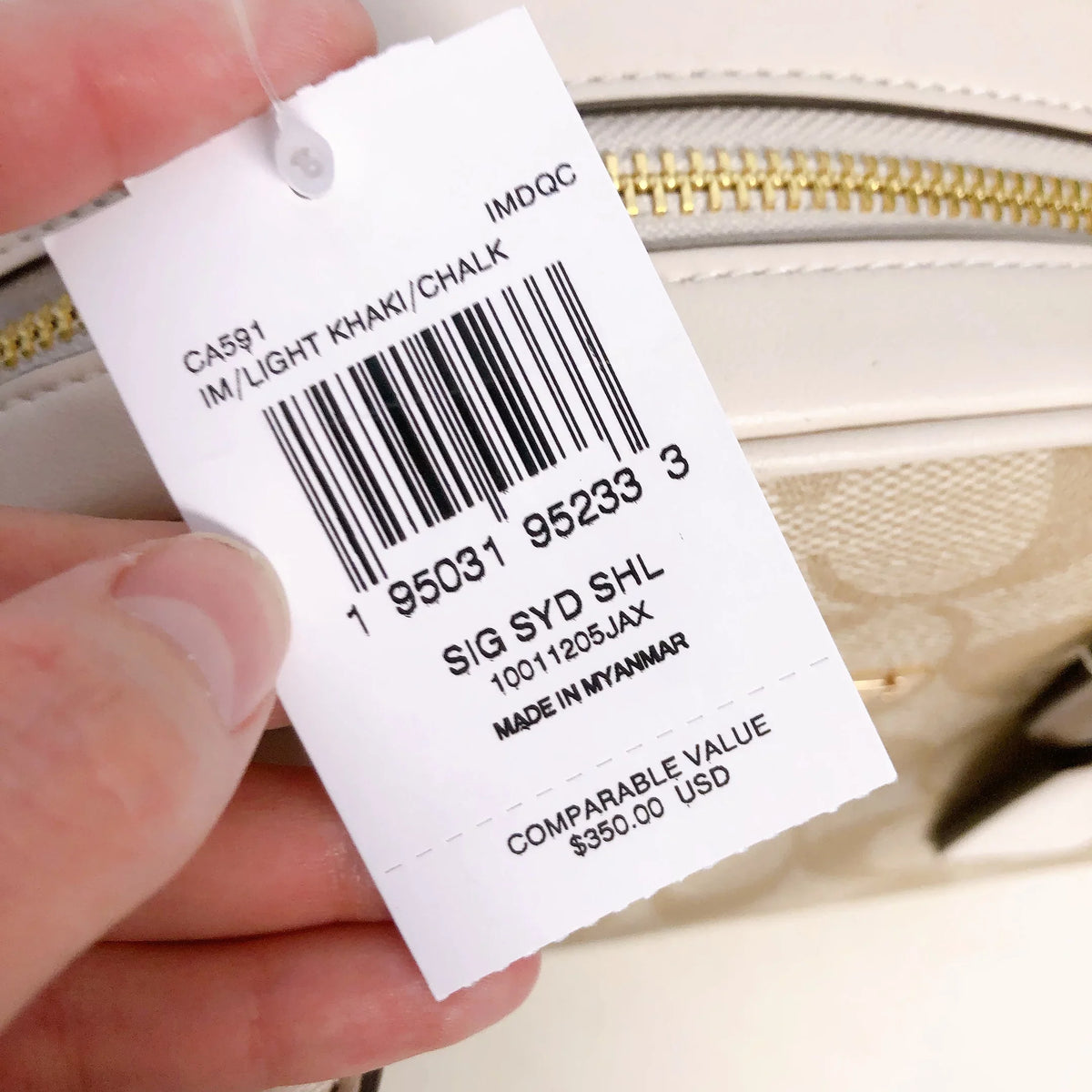 Coach CA591 Sydney Satchel In Signature Canvas IN LIGHT KHAKI CHALK