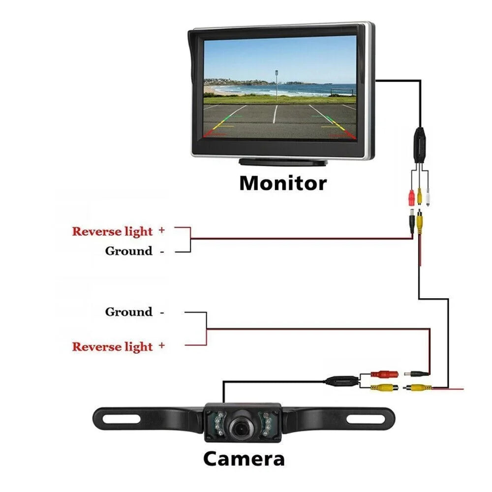 1 Piece Wireless Car Parking System Rear View HD  Night Vision Backup Camera with 5" Monitor