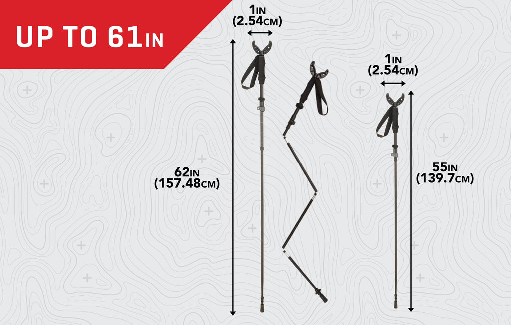Allen Company Backcountry Hunting Monopod Shooting Stick, Adjusts 55" to 62" Tall, Black, Aluminum, 1 ct