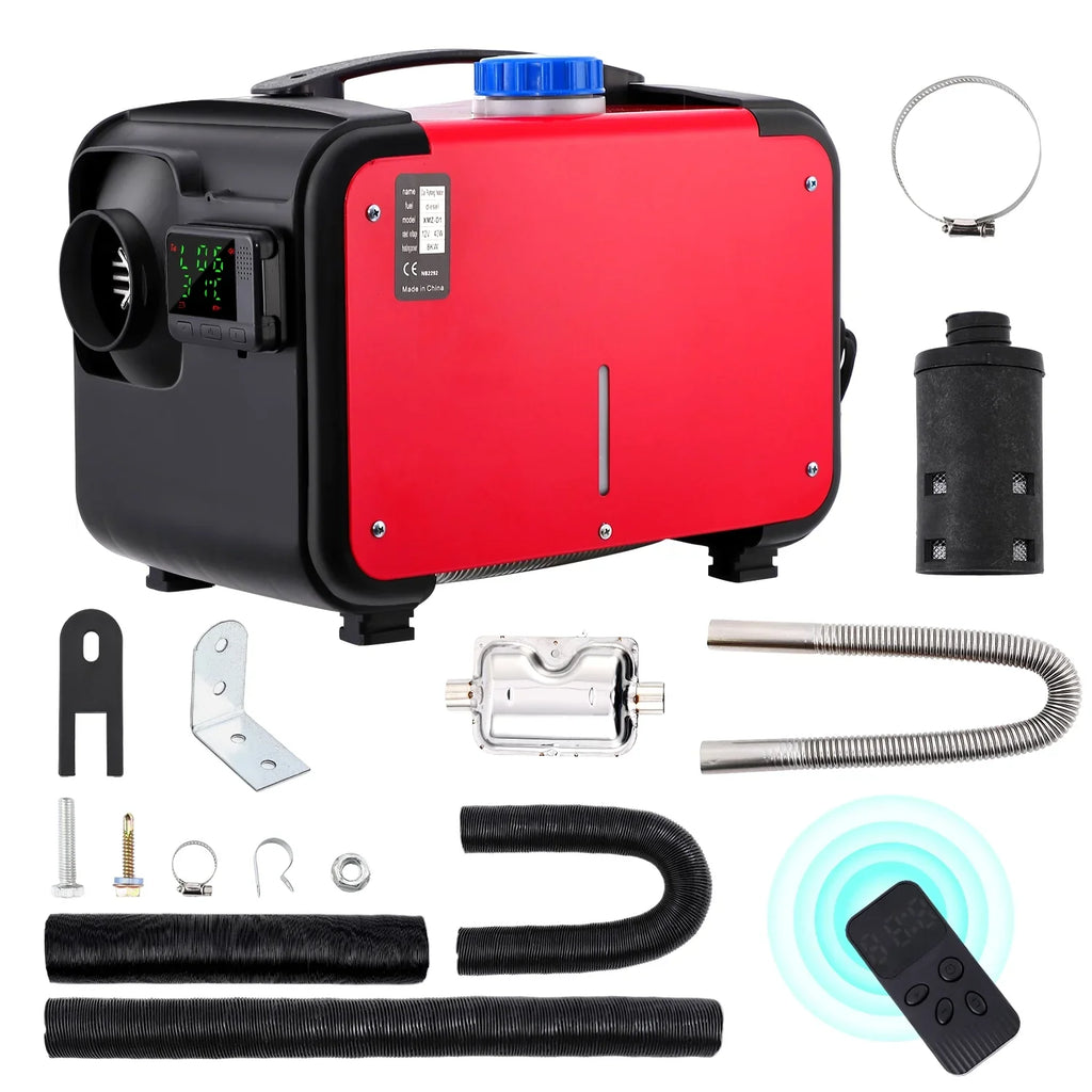 Tropow 12V 5KW Diesel Air Heater, Portable and Convenient Integrated Parking Heater Heating, All-in-one Single Hole with Remote Control Blue LCD Monitor for Car Trucks Boat Bus RV and Trailer