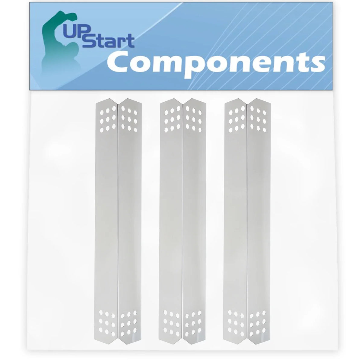 3-Pack BBQ Grill Heat Shield Plate Tent Replacement Parts for Nexgrill 720-0745 - Compatible Barbeque Stainless Steel Flame Tamer, Guard, Deflector, Flavorizer Bar, Vaporizer Bar, Burner Cover 16 1/8"