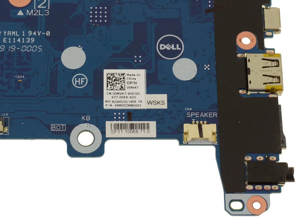Dell OEM Chromebook 11 5190 2-in-1 Motherboard Chipset Celeron N3350 1.1GHz 0NVK7 - New