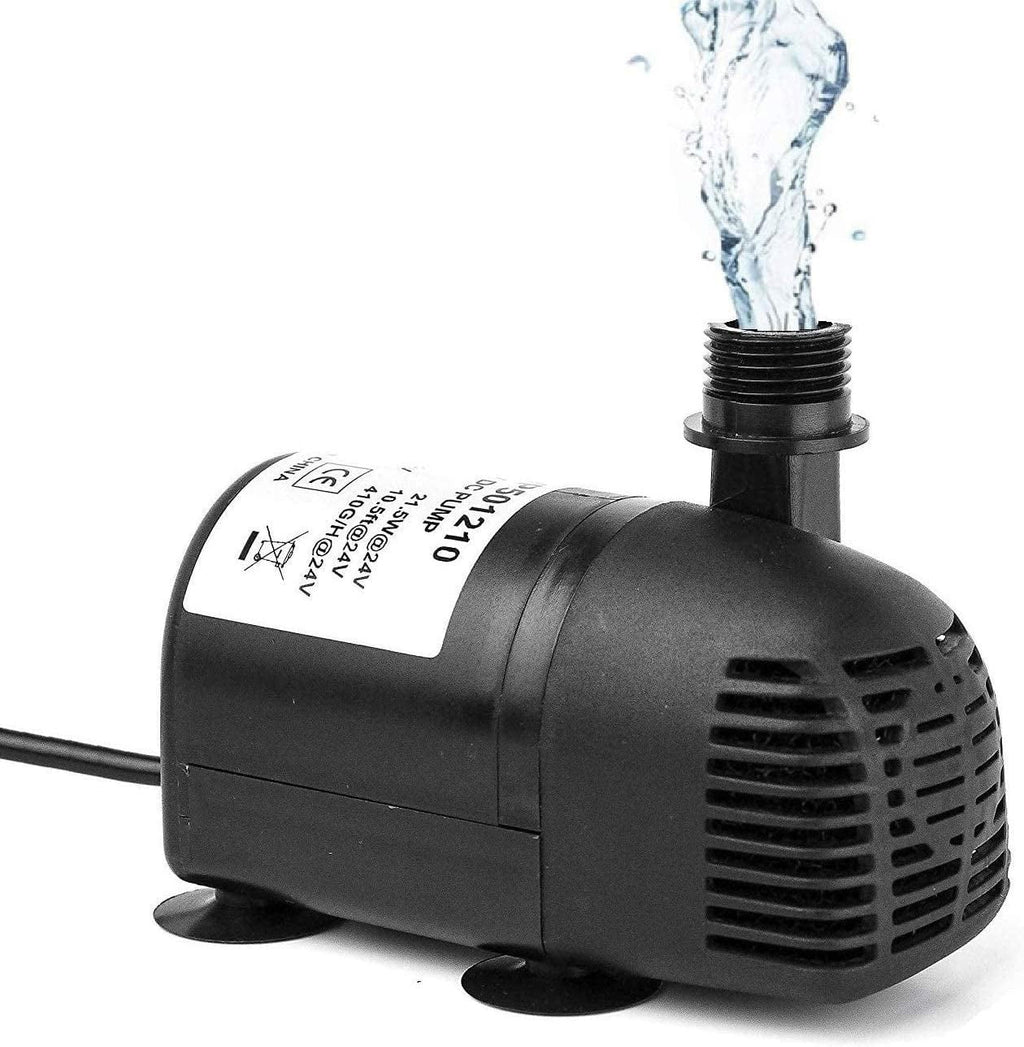 12V - 24V DC Brushless Submersible Water Pump, 410GPH, for Solar Fountain, Fish Pond, and Aquarium 410GpH 1 Pack