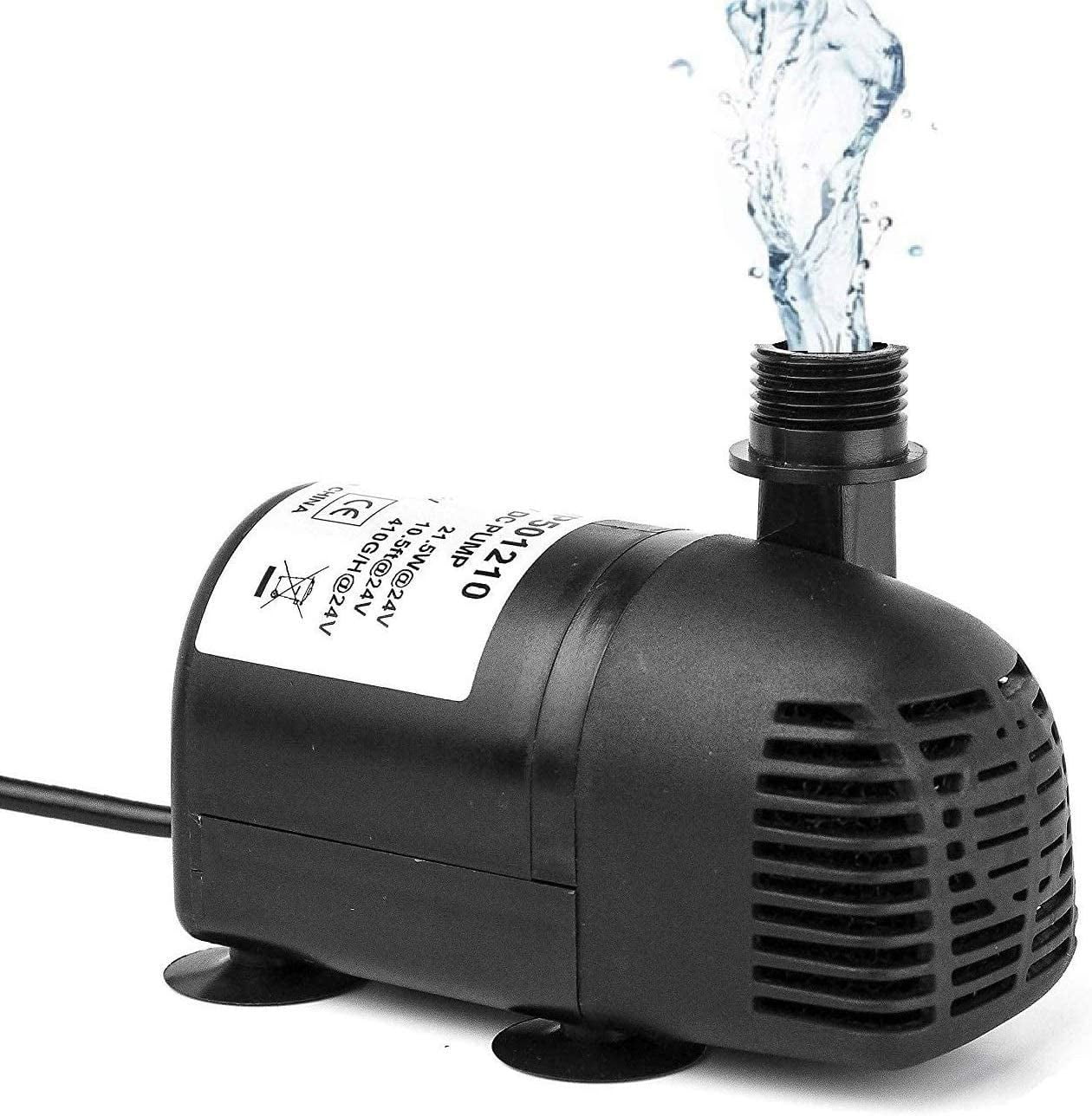 12V - 24V DC Brushless Submersible Water Pump, 410GPH, for Solar Fountain, Fish Pond, and Aquarium 410GpH 1 Pack