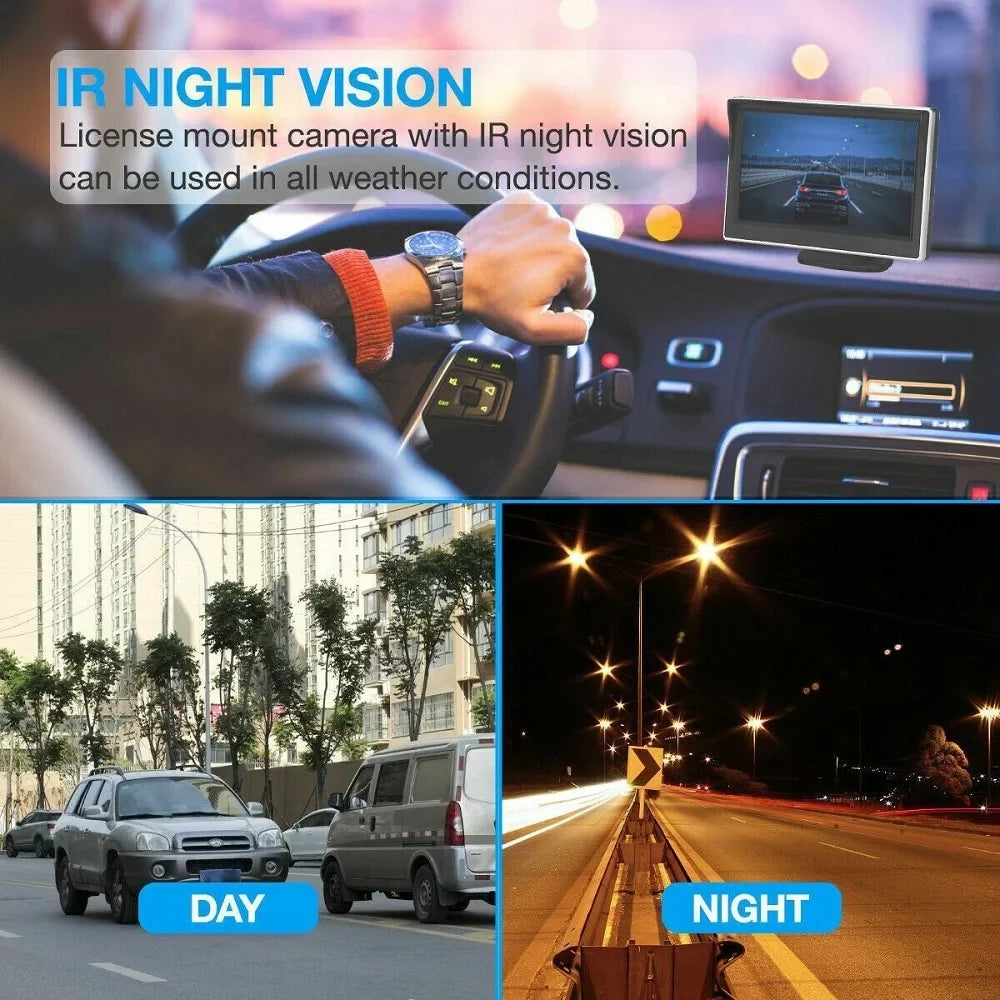 1 Piece Wireless Car Parking System Rear View HD  Night Vision Backup Camera with 5" Monitor