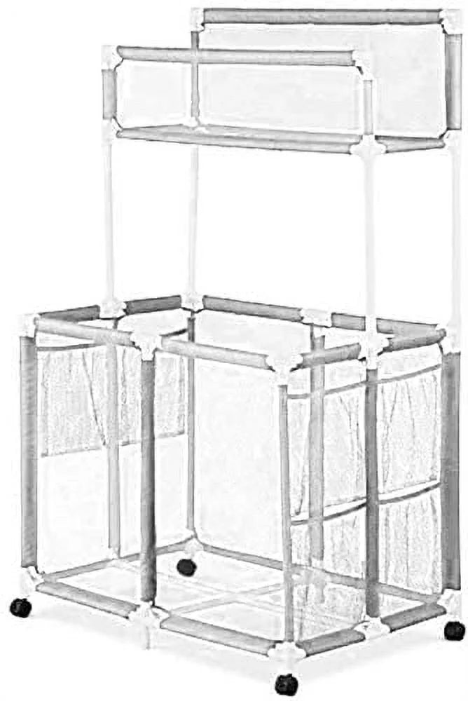 Essentially Yours Pool Noodles Holder, Toys, Floats, Balls and Floats Equipment Mesh Rolling Storage Organizer Bin,, Extra-Large, (47.2" W x 30.2" L x 34" H), White Style 455119
