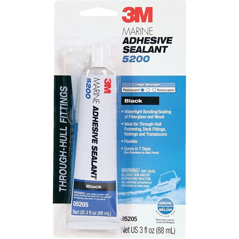 1 PK, 3M 3 Oz. Black Marine Adhesive Sealant 5200