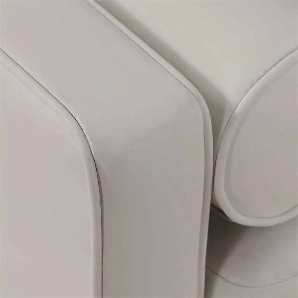 Furniture of America Oppio Faux Leather Chair with USB Port in Ivory