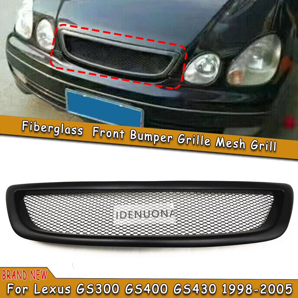 Fiberglass Front Bumper Grill Mesh For Lexus GS300 GS400 GS430 1998-2005 Matte Black