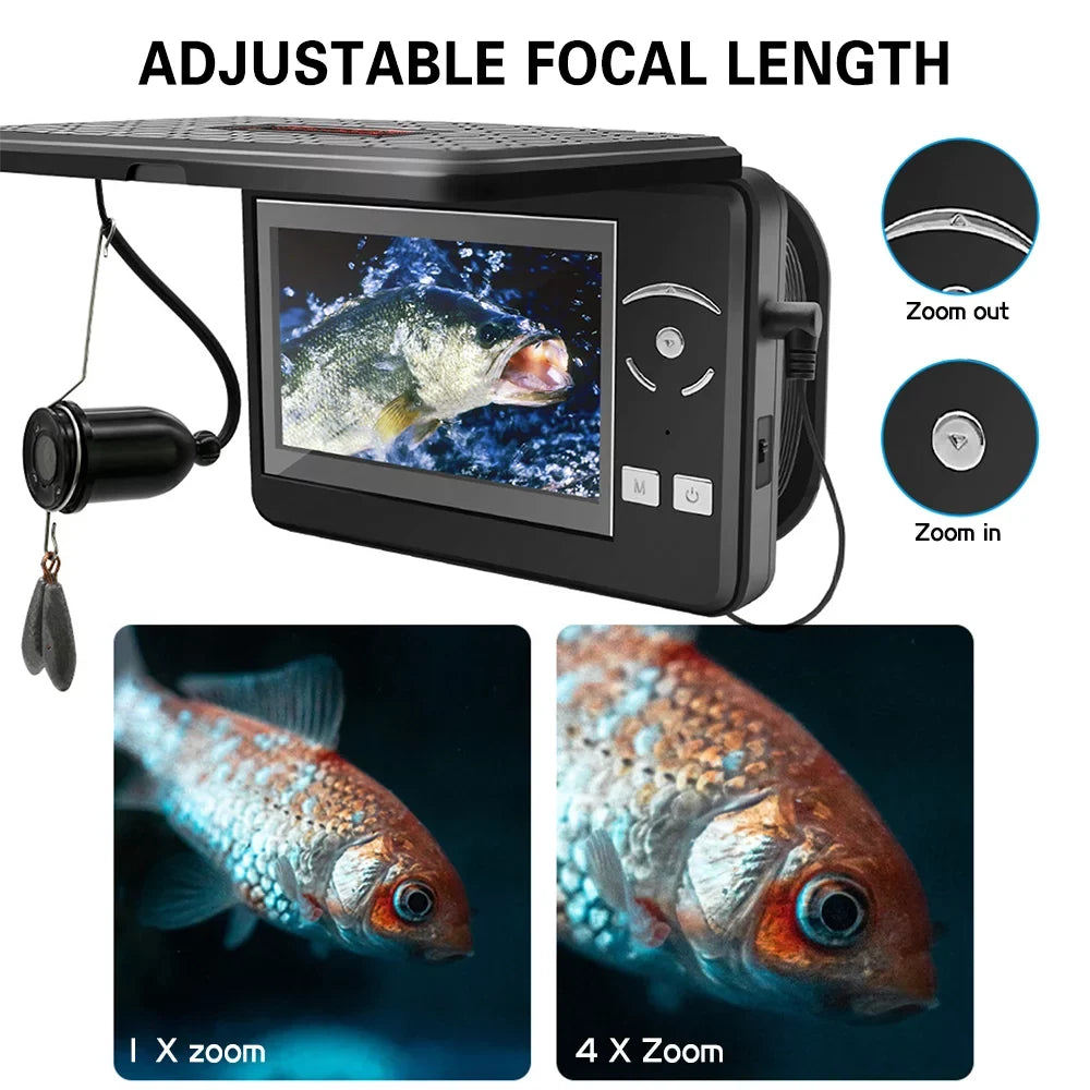MIXFEER Portable Underwater Fishing Waterproof 720P Fish Finder with 4.3 Inch LCD Panel for Ice Lake Sea Boat Fishing