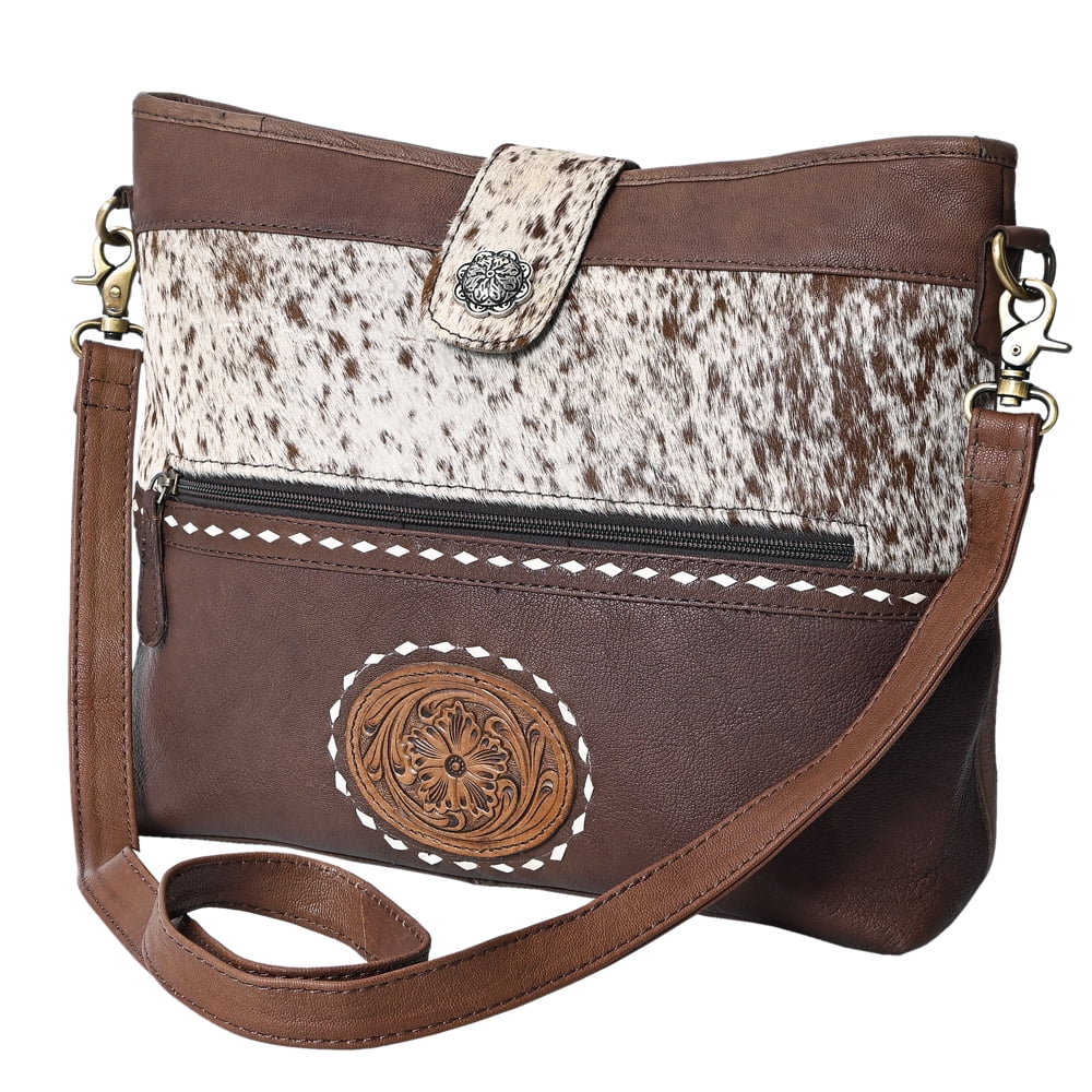 KB OHLAY KBK131 HOBO Hand Tooled Hair-on Genuine Leather women bag western handbag purse