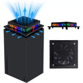 OFOCASE Cooling Fan for Xbox Series X with LED Light Top Fan Cooler System with Dust Filter Low Noise Black