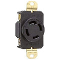 Industrial Specification Grade Flush Mount Single Receptle 30 Amp 125/250 Volt 3-Phase NEMA L14-30R Blk Turnlok