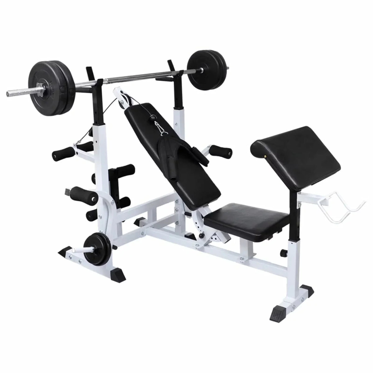 Aibecy Weight Bench with Weight Rack, Barbell and Dumbbell Set 198.4 lb