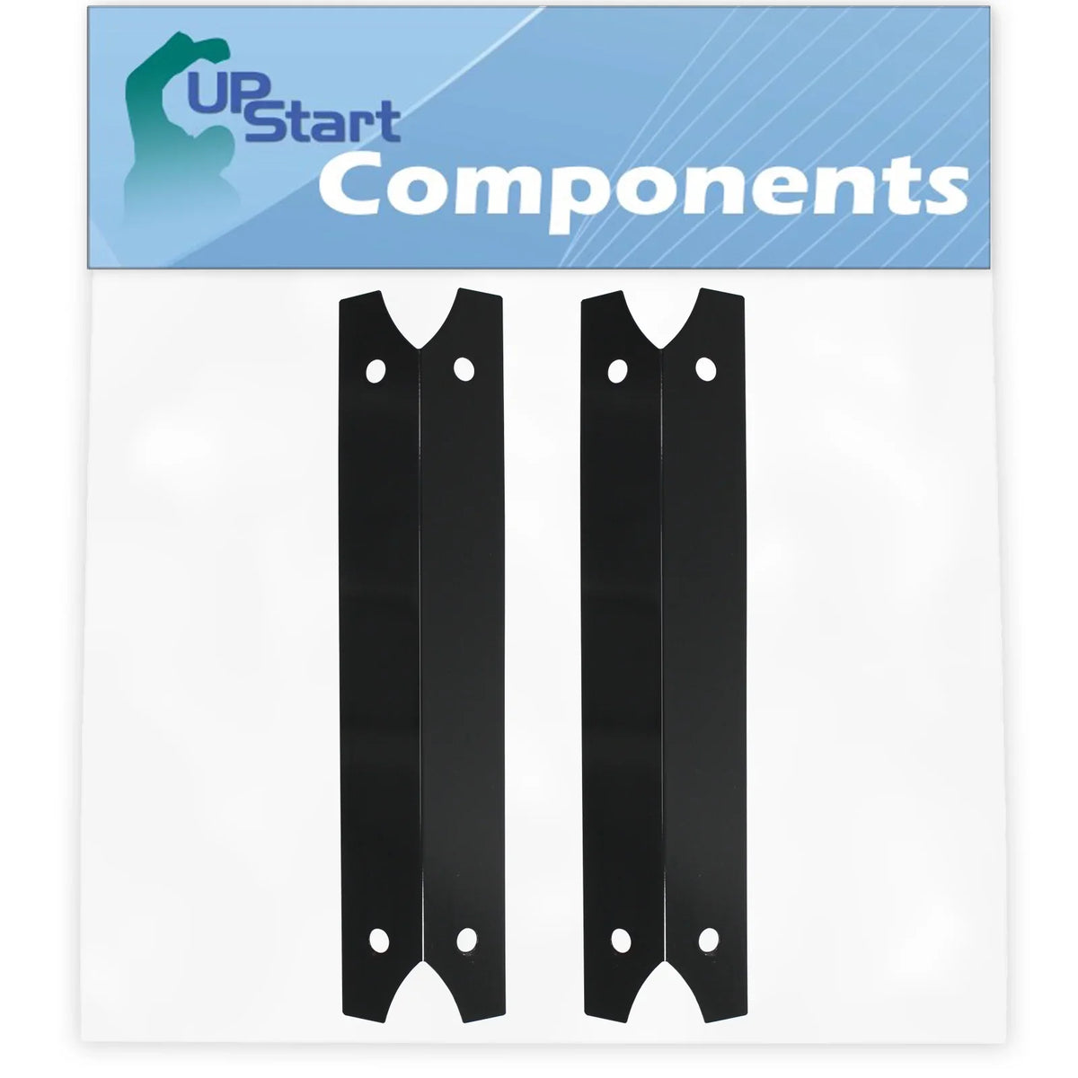 2-Pack BBQ Grill Heat Shield Plate Tent Replacement Parts for Charmglow 810-7400-F - Compatible Barbeque Porcelain Steel Flame Tamer, Flavorizer Bar, Vaporizer Bar, Burner Cover 17 3/4"