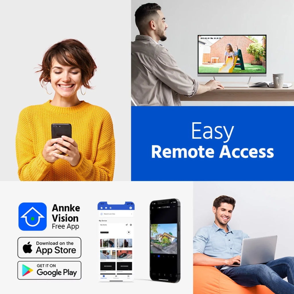 ANNKE 4Pcs Dome 8MP 4K Ultra HD PoE ONVIF IP Security Camera with H.265+ IP67 Weatherproof IK10 Vandal-Proof Audio Recording Supports 256 GB TF Card Remote Access Motion Alerts