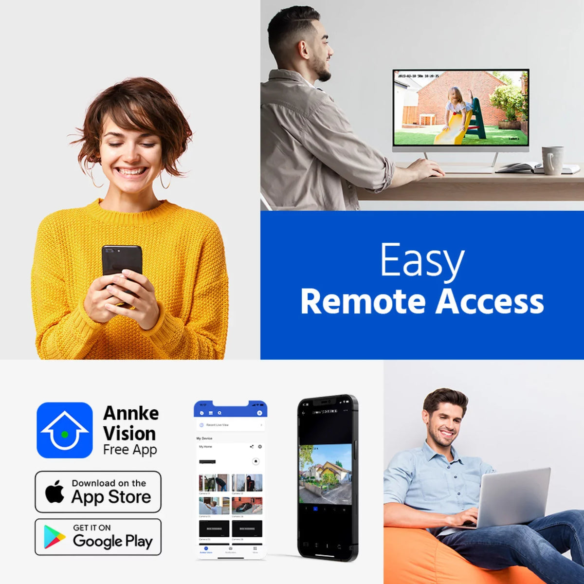 ANNKE 4Pcs Dome 8MP 4K Ultra HD PoE ONVIF IP Security Camera with H.265+ IP67 Weatherproof IK10 Vandal-Proof Audio Recording Supports 256 GB TF Card Remote Access Motion Alerts