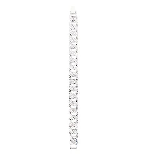 Charles Raymond Mens Silver Big Rocks with Roman Numerals Fully Iced Out Colorful Dial Wristwatch w/Blinged Out Cuban Shiny Silver Bracelet - ST10327 RN Cuban (Silver Royal Blue R #)