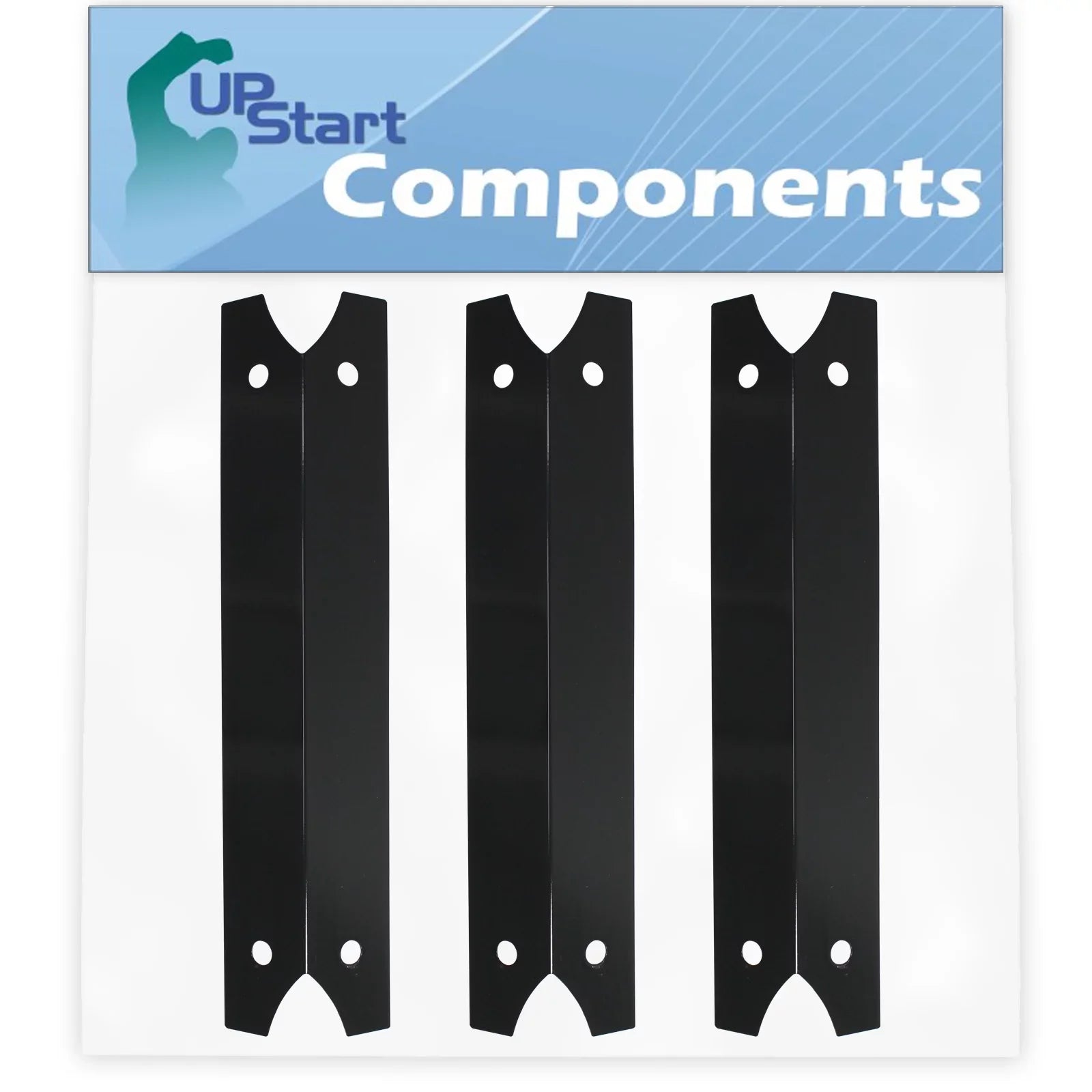 3-Pack BBQ Grill Heat Shield Plate Tent Replacement Parts for Charmglow 8106320B - Compatible Barbeque Porcelain Steel Flame Tamer, Flavorizer Bar, Vaporizer Bar, Burner Cover 17 3/4"