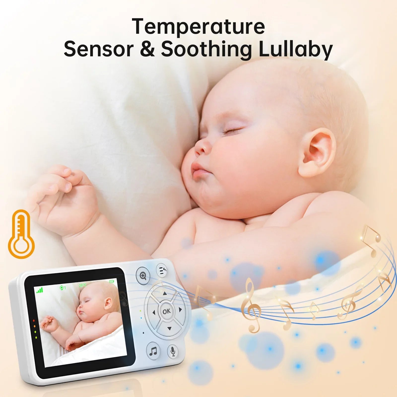 Fixdono Baby Monitor with Camera and Audio, Video Baby Monitor, Night Vision, 2-Way Talk, 480P