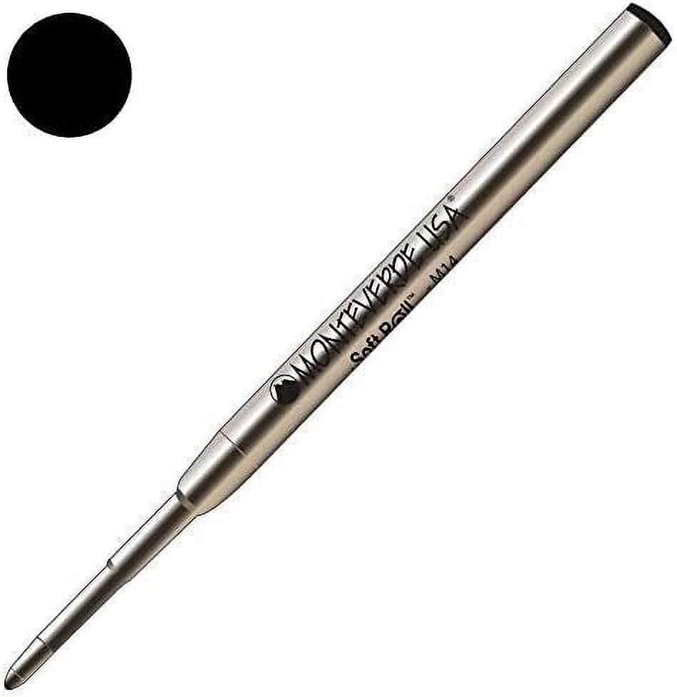 Monteverde USA Soft Roll Ballpoint Refill For Montblanc Pens - Black (2 Pack) (M142BK)