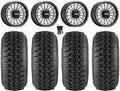 MetalFX Delta Contrast Cut 15" Wheels Bk 30" Desert Series Tires Can-Am Maverick X3 / Honda Pioneer 1000 / Talon