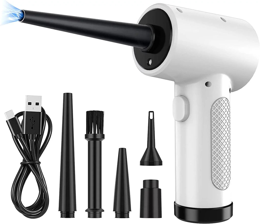 Cordless Compressed Air Duster, 51000RPM, 3 Speed, 6000mAh10W Fast Charging Powerful Keyboard Cleaner with LED Light for Dust Off/Cleaning Computer/Conditioner/Car