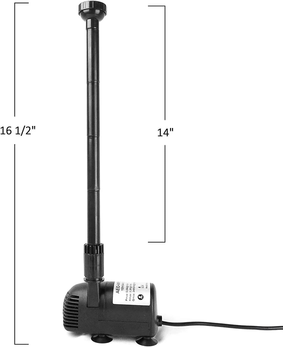 12V - 24V DC Brushless Submersible Water Pump, 410GPH, for Solar Fountain, Fish Pond, and Aquarium 410GpH 1 Pack