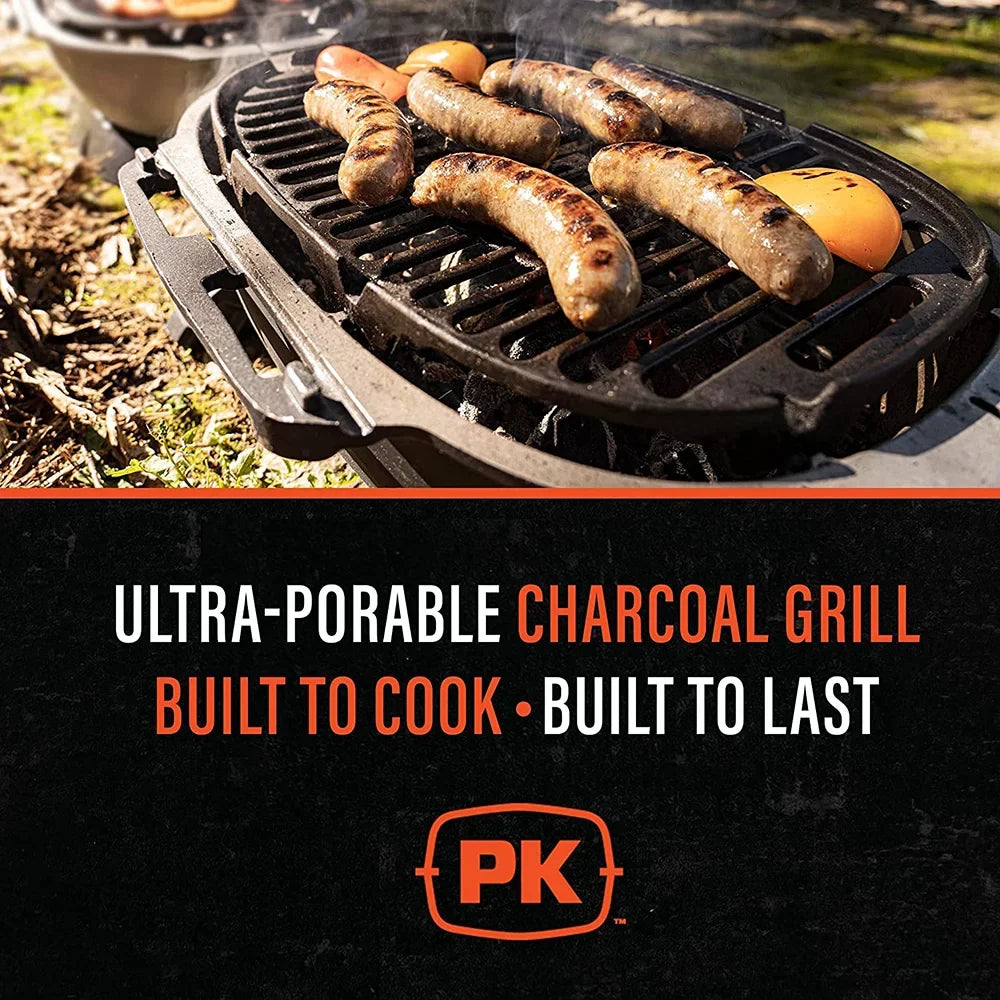 PK Grills 17 in. PKGO Hibachi Charcoal Grill Orange