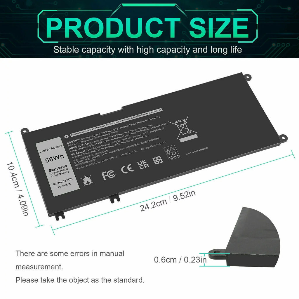 33YDH PVHT1 Portable PC Battery for Dell (G3 G5 G7) 15 3579 5587 7588/17 3779