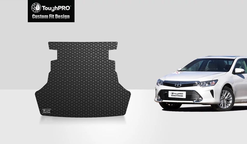 ToughPRO - Trunk Mat Compatible with TOYOTA Camry - All Weather Heavy Duty (Made in USA) - Black Rubber - 2016