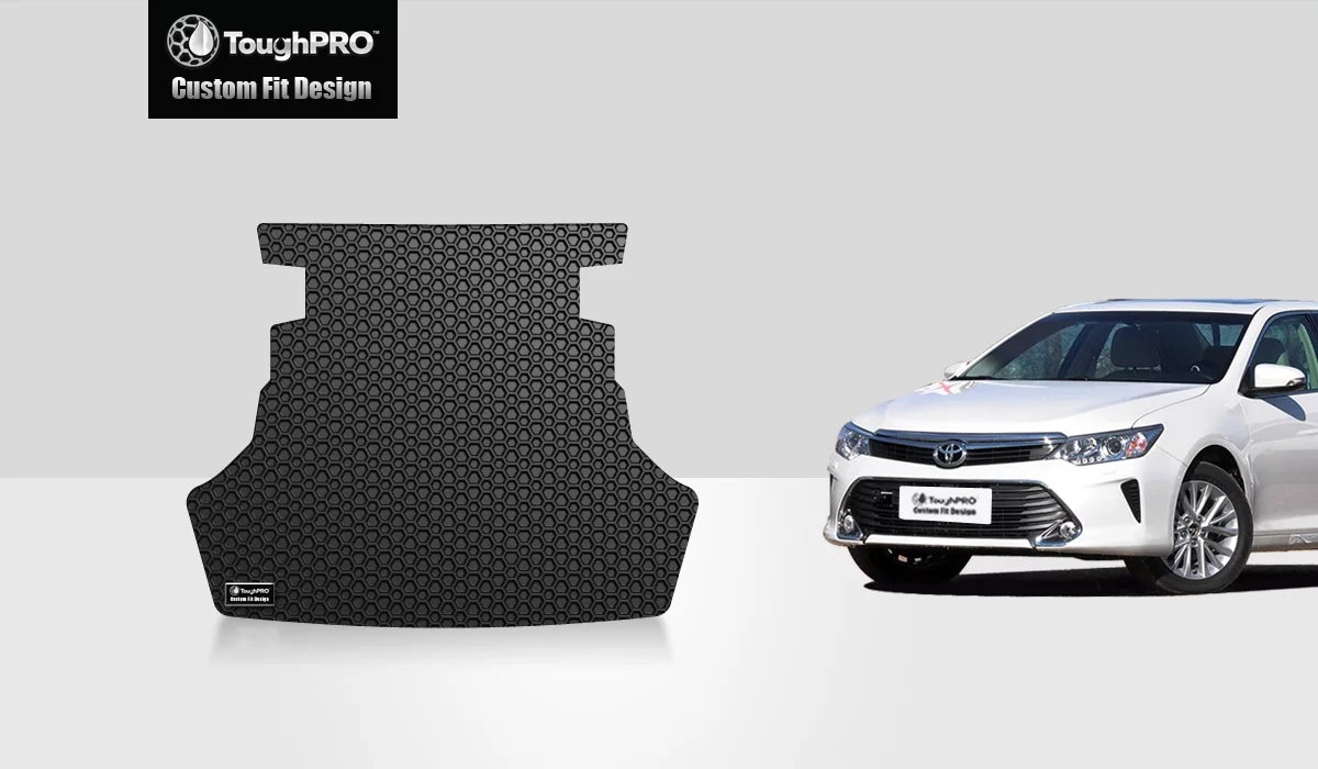 ToughPRO - Trunk Mat Compatible with TOYOTA Camry - All Weather Heavy Duty (Made in USA) - Black Rubber - 2016