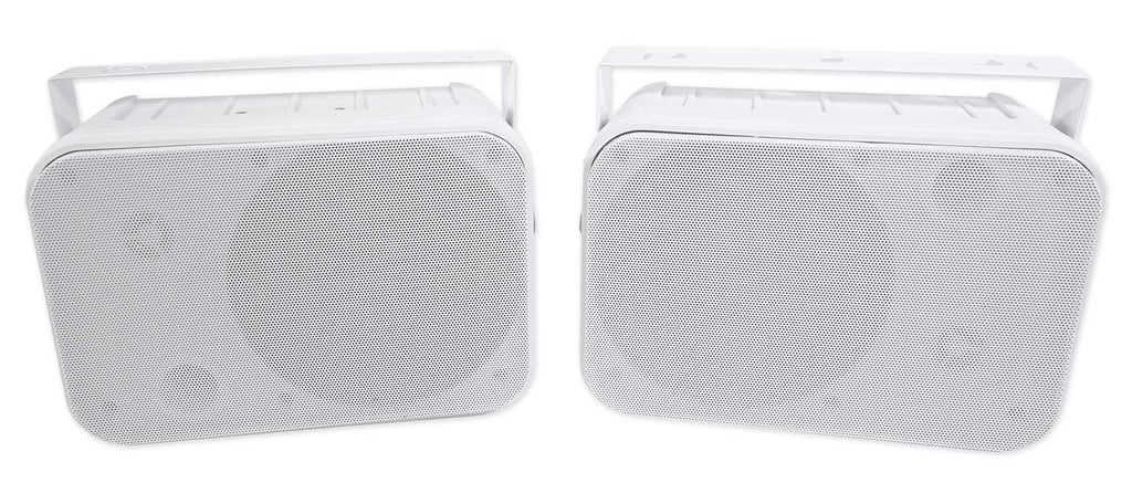 2) Rockville HP65S-8 6.5" Outdoor Patio Backyard Garden Speakers+Swivel Brackets