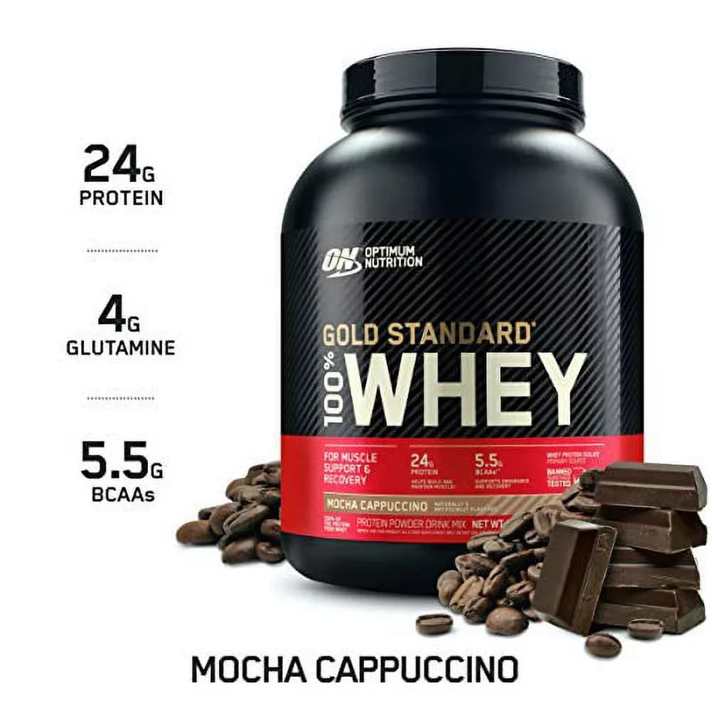 Optimum Nutrition Gold Standard 100% Protein Powder(Packaging May Vary), Whey, Mocha Cappuccino, 5 Pound , 80 Oz