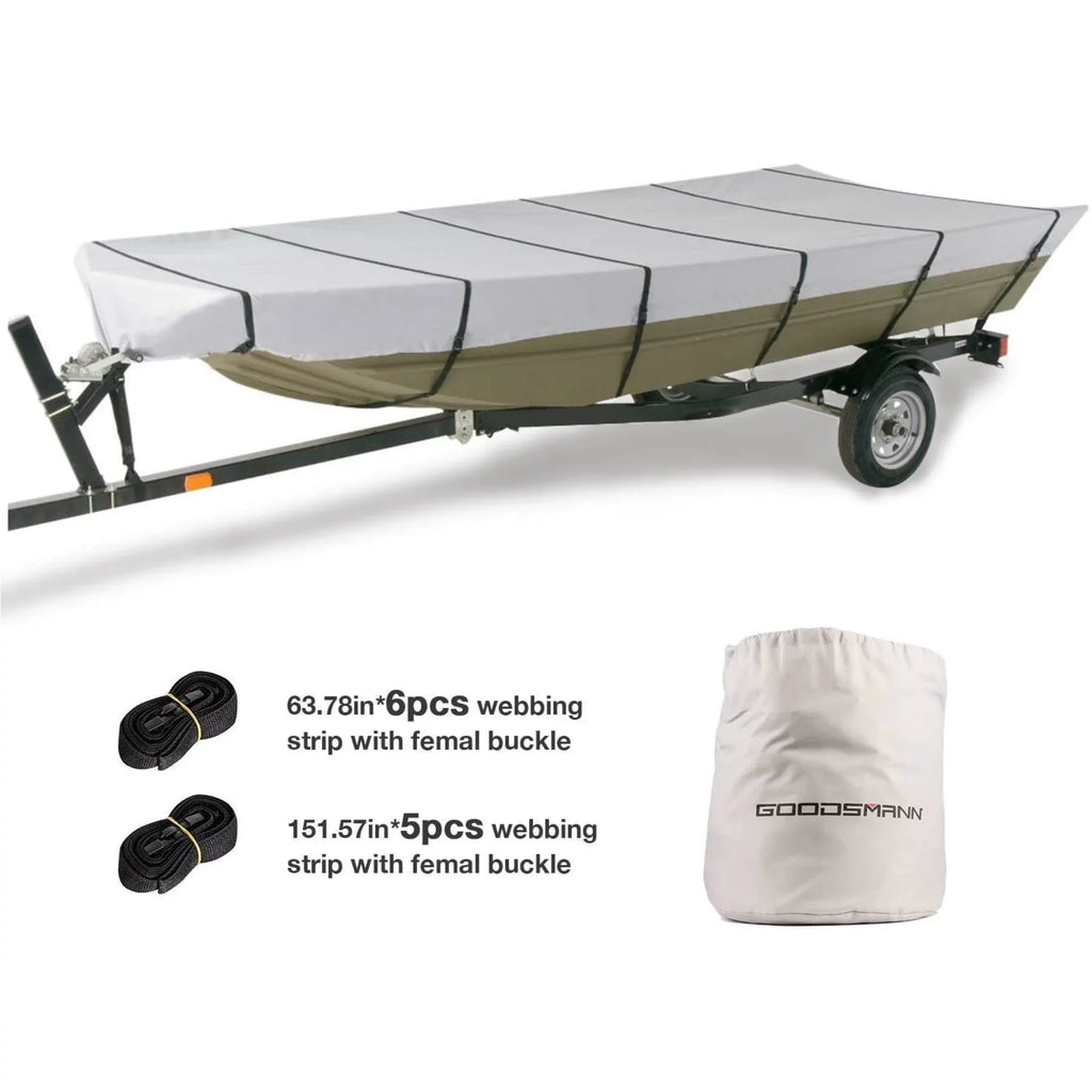 Goodsmann Jon Boat Covers Silvery Gray Water Resistant Trailerable 9921-0152-21( A, 12' L, 56"W )