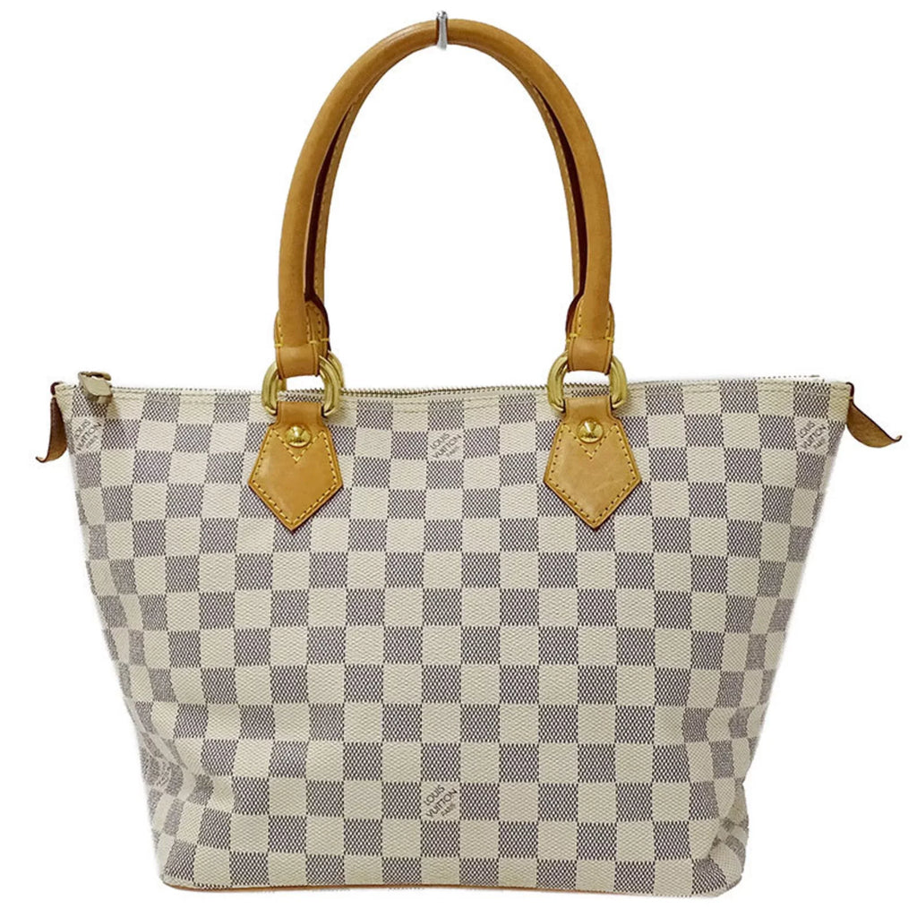 Authenticated Used Louis Vuitton LOUIS VUITTON Bag Damier Azul Ladies Tote Handbag Saleya PM N51186 White Gray