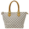 Authenticated Used Louis Vuitton LOUIS VUITTON Bag Damier Azul Ladies Tote Handbag Saleya PM N51186 White Gray